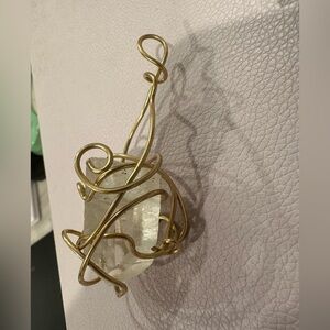 Kazuko Oshima Vintage Elegant Gold Wire (14k)Wrapped Crystal Decor